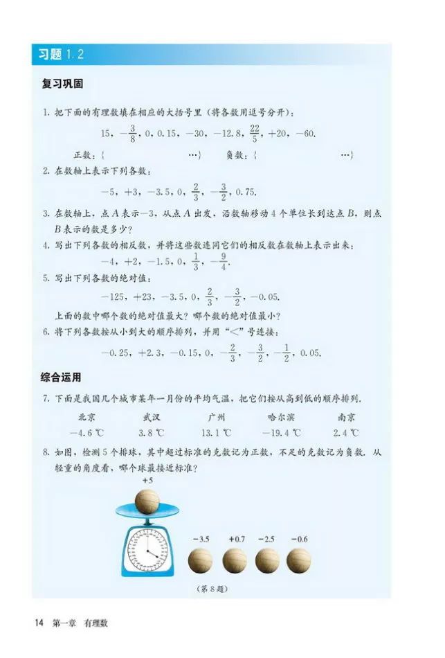 人教版数学七年级上册电子课本（高清可*载下**），暑假预习用