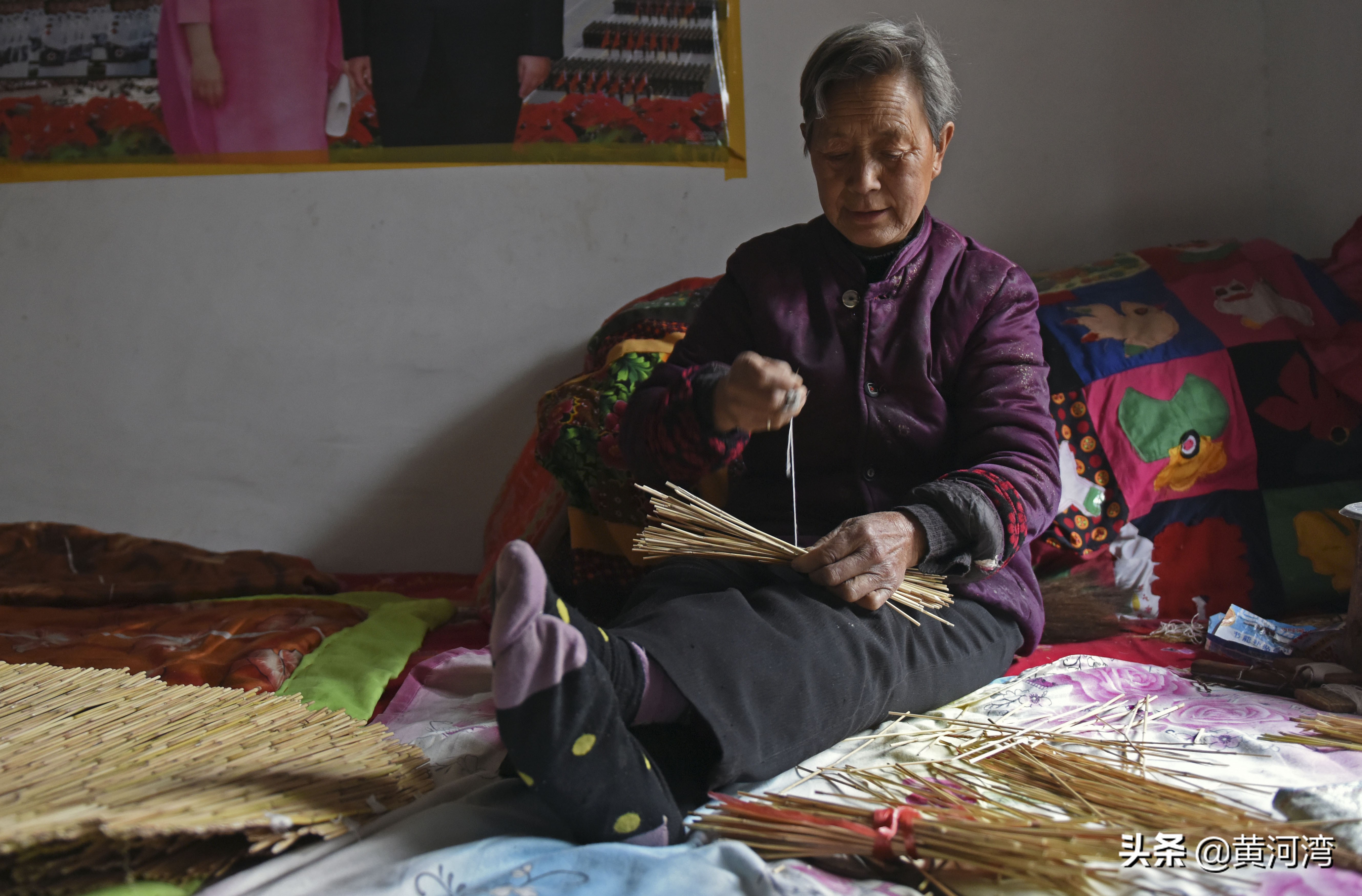 高粱干手工制作篦子,农村手工制作篦子