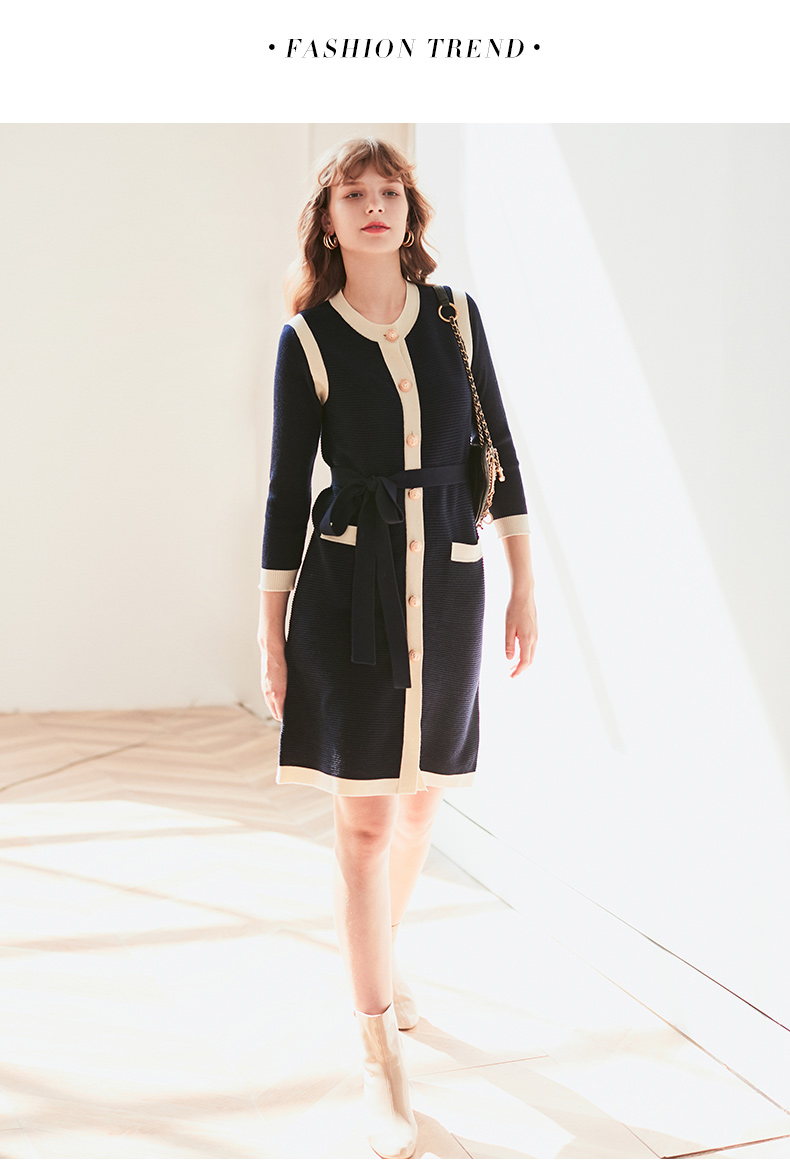 秋冬季温柔风穿搭连衣裙,适合冬季穿的连衣裙简约大方