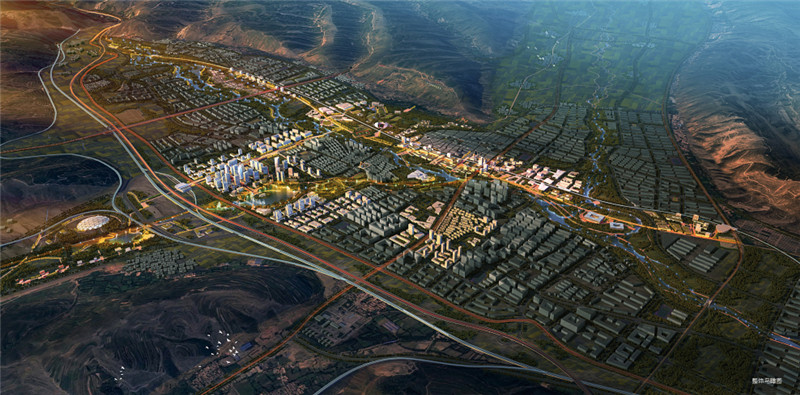 青海西宁多巴新城整体规划模型,西宁多巴新城效果图