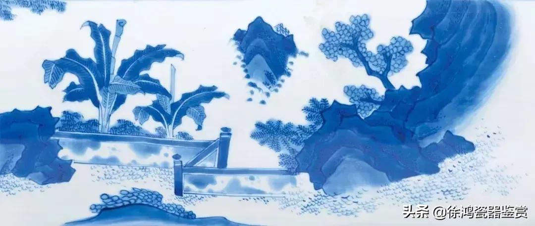 明崇祯青花山水瓷器,明崇祯鹿纹青花瓷器