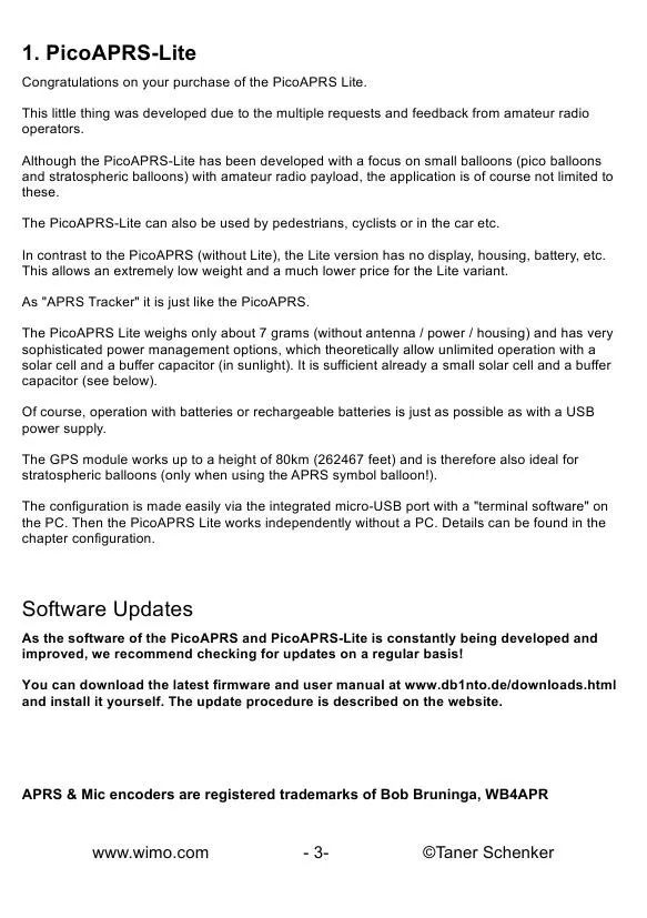 WiMoAPRS收发器模块｜温度和气压传感器、微型USB端口和状态LED