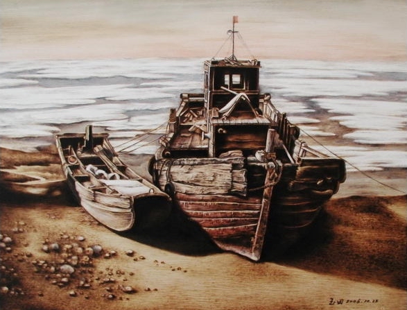 田玉田烙画动物作品欣赏,田玉田烙画多少钱