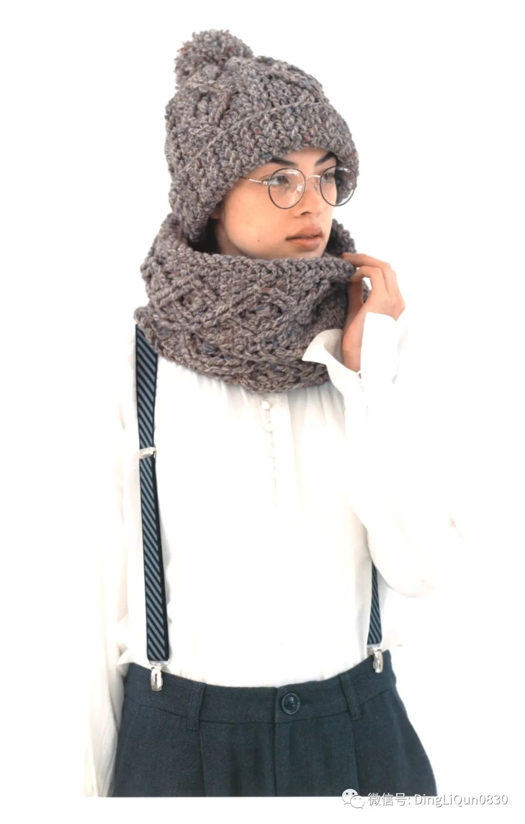 2020年冬季帽子的钩编教程,喜庆帽子围巾钩编