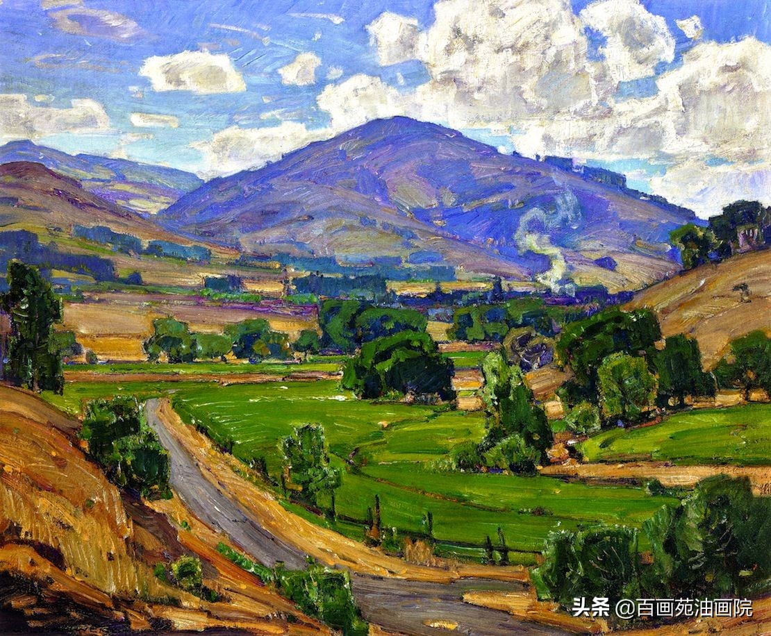 风景油画色彩的基础知识,阿尔卑斯山风景油画