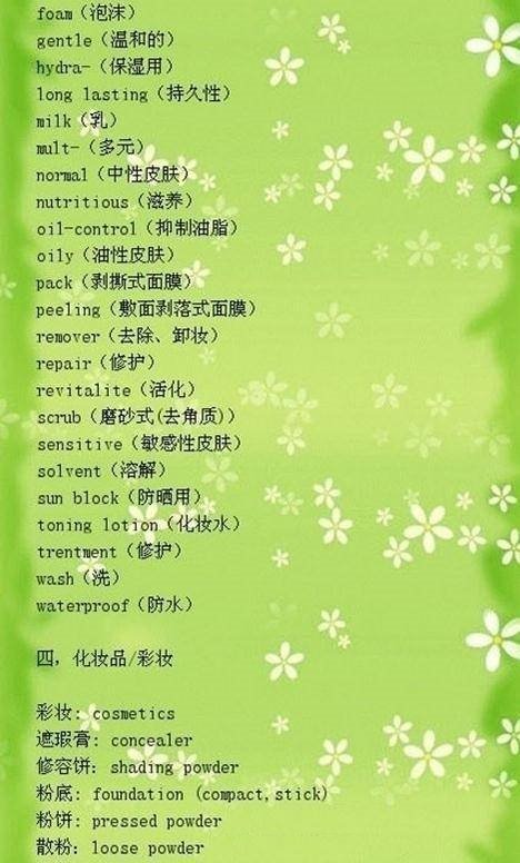化妆用品的英语怎么写,护肤品套装英语怎么表达