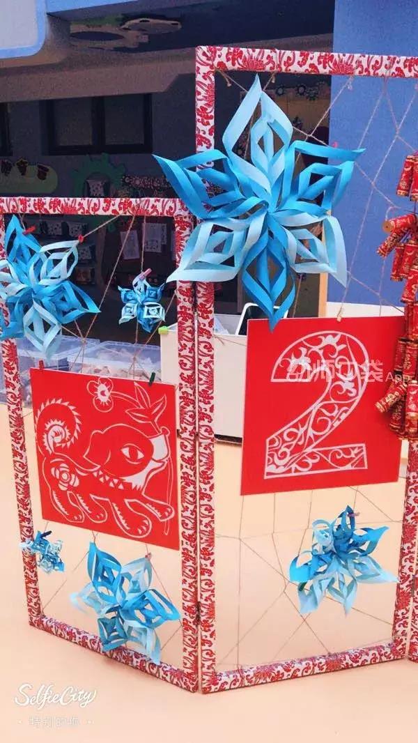 幼儿园元旦新年吊饰环创简单好看,幼儿园元旦墙面挂饰环创