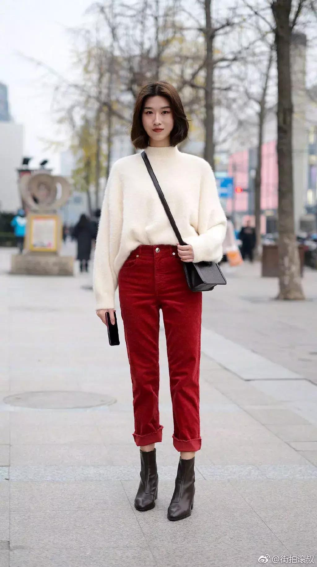 气质冬款裙子穿搭高级感,少女感十足的温柔风穿搭绿色毛衣