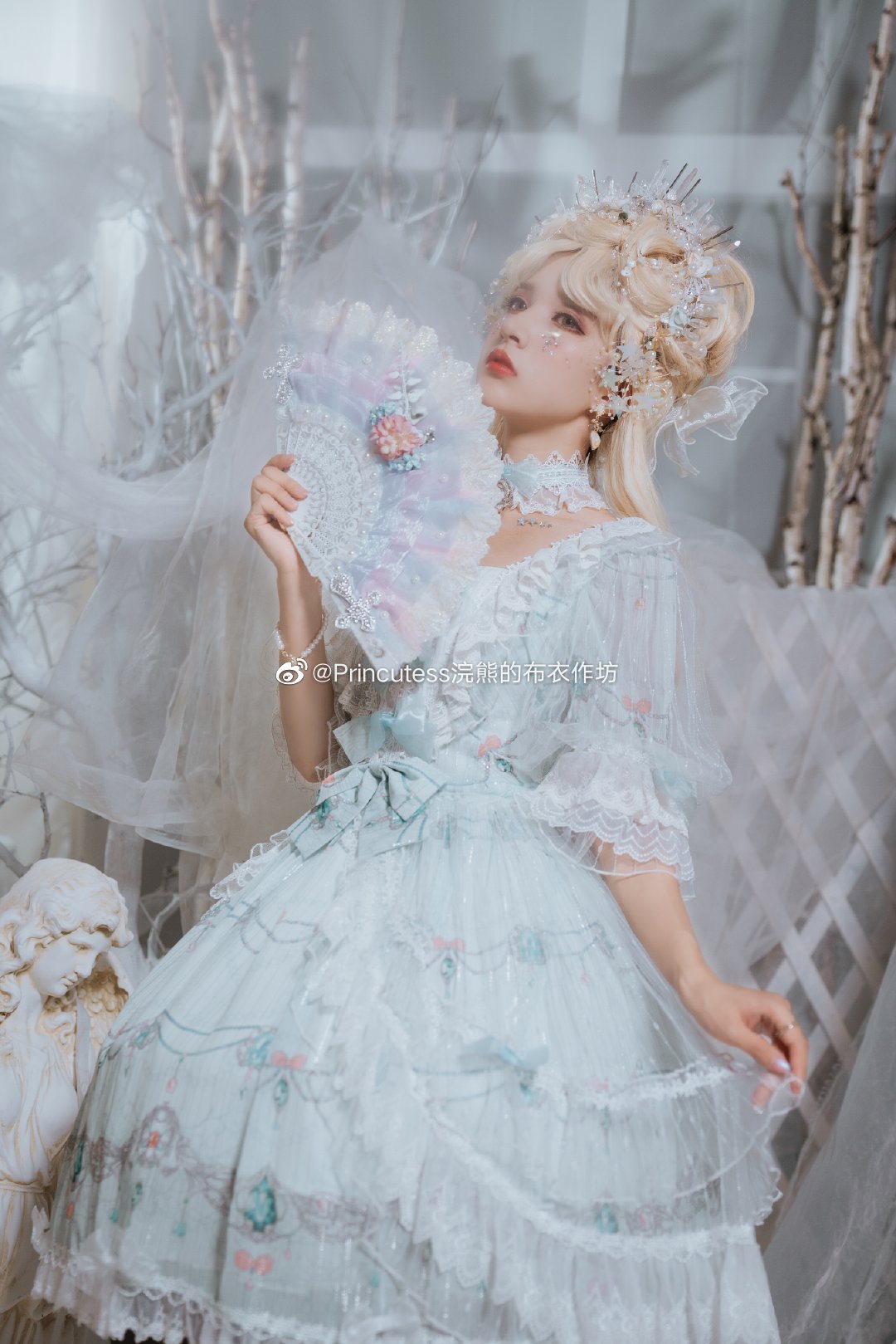 显瘦蓝色lolita夏季,好看显白凉快的lolita