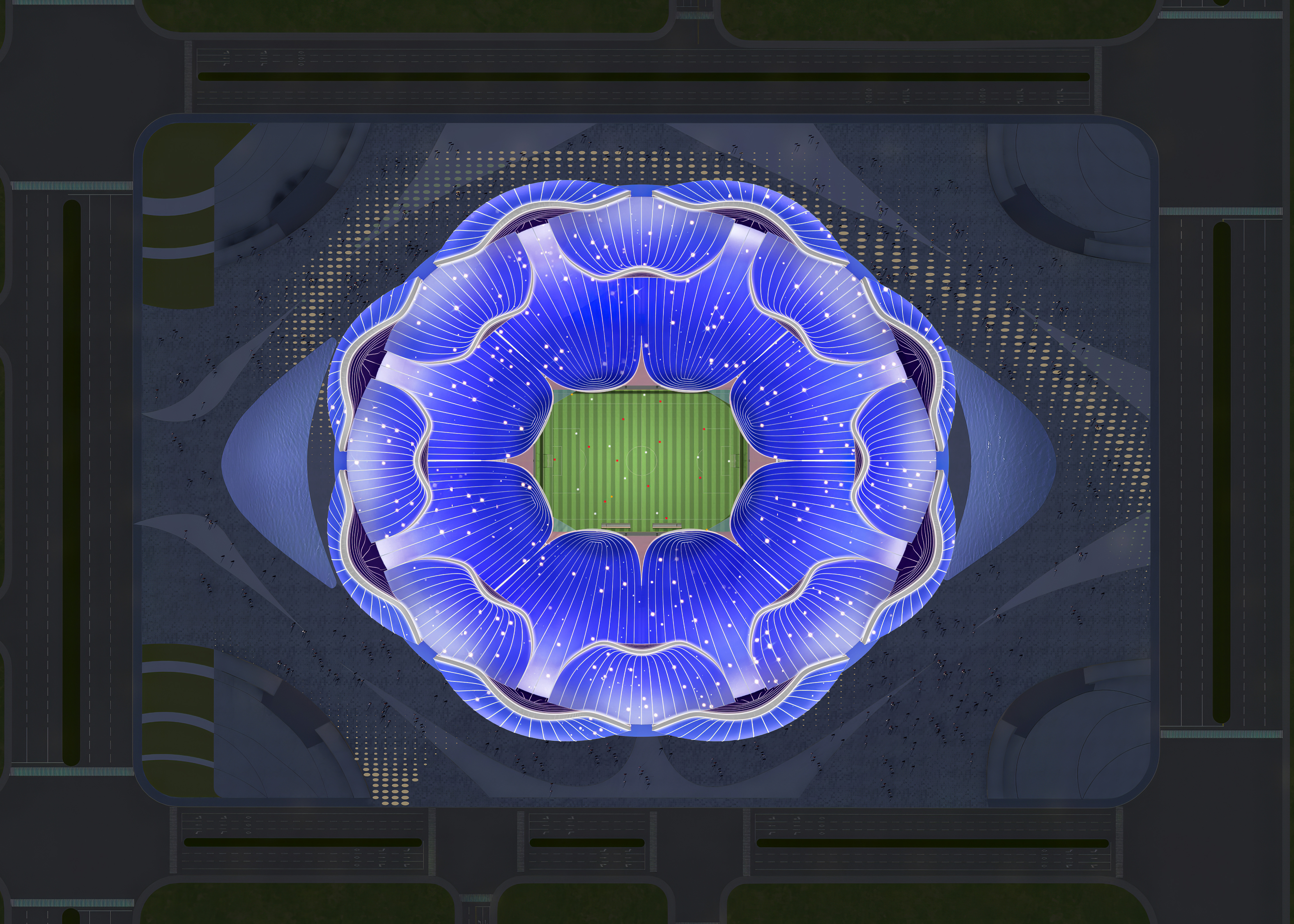 荷花足球场惊艳视频,广州恒大莲花足球场效果图