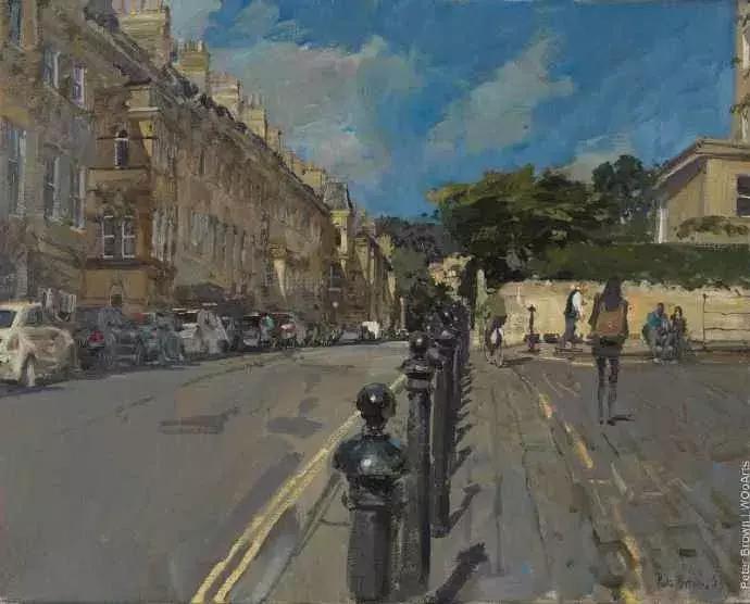 欧洲油画秋日街景,peterbrown油画从哪里买