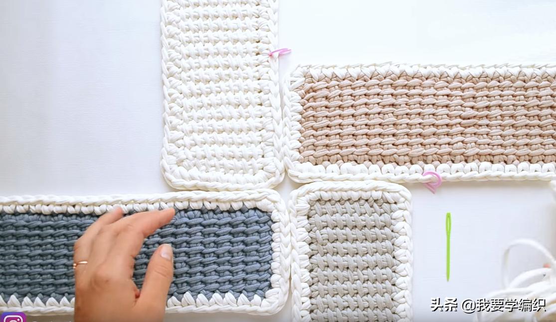 十一与其出门人挤人，不如在家看电视钩包包，一款拼色手提袋教程