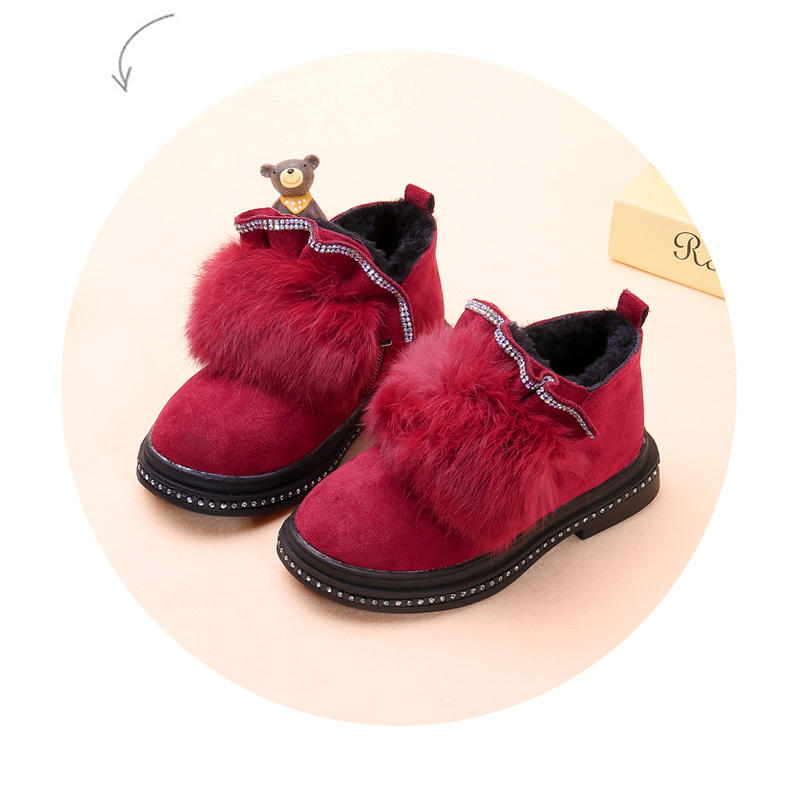 「童鞋」儿童加绒时尚保暖短靴/090081