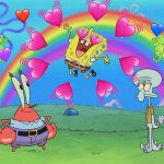 爱心表情拼成一个心形,爱心有个蝴蝶结的表情