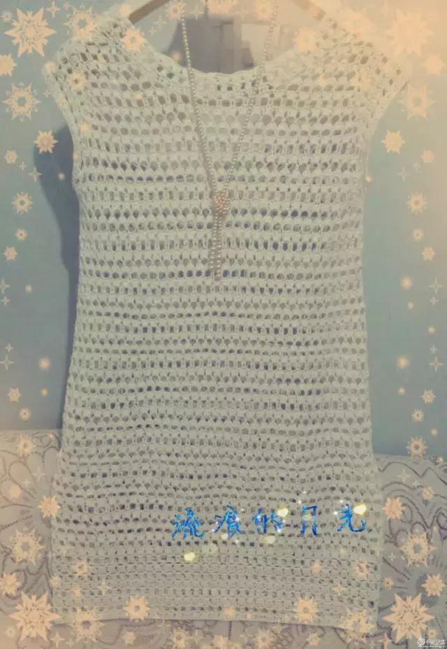 郁金香钩针连衣裙图案图解,钩针编织女士连衣裙视频图解过程