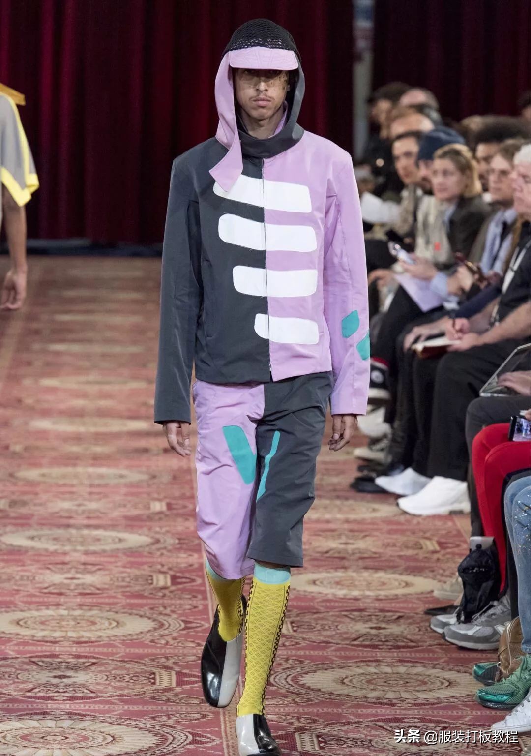 拼接设计潮流套装,拼接服装系列款式图大全