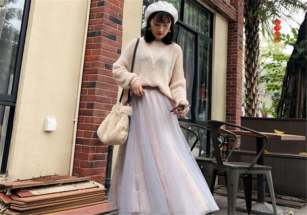 方领仙气网纱蕾丝裙超大摆连衣裙,网纱裙仙气柔软