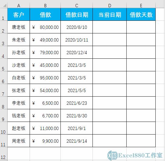 财务excel怎么设置借贷方向,excel借款天数如何计算