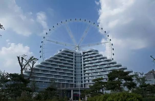 水城之眼摩天轮夜景,东昌湖水城之眼摩天轮