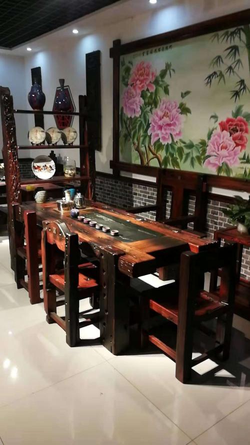 钛金板酒店墙面装饰,古船木装饰板