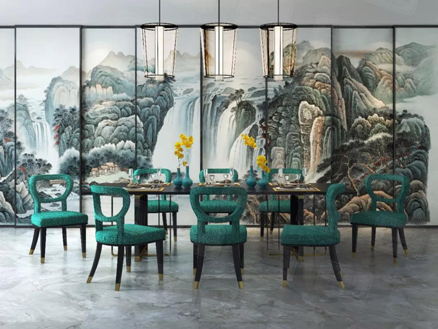 如鱼得水背景墙效果图加钛金条,如鱼得水哑光背景墙