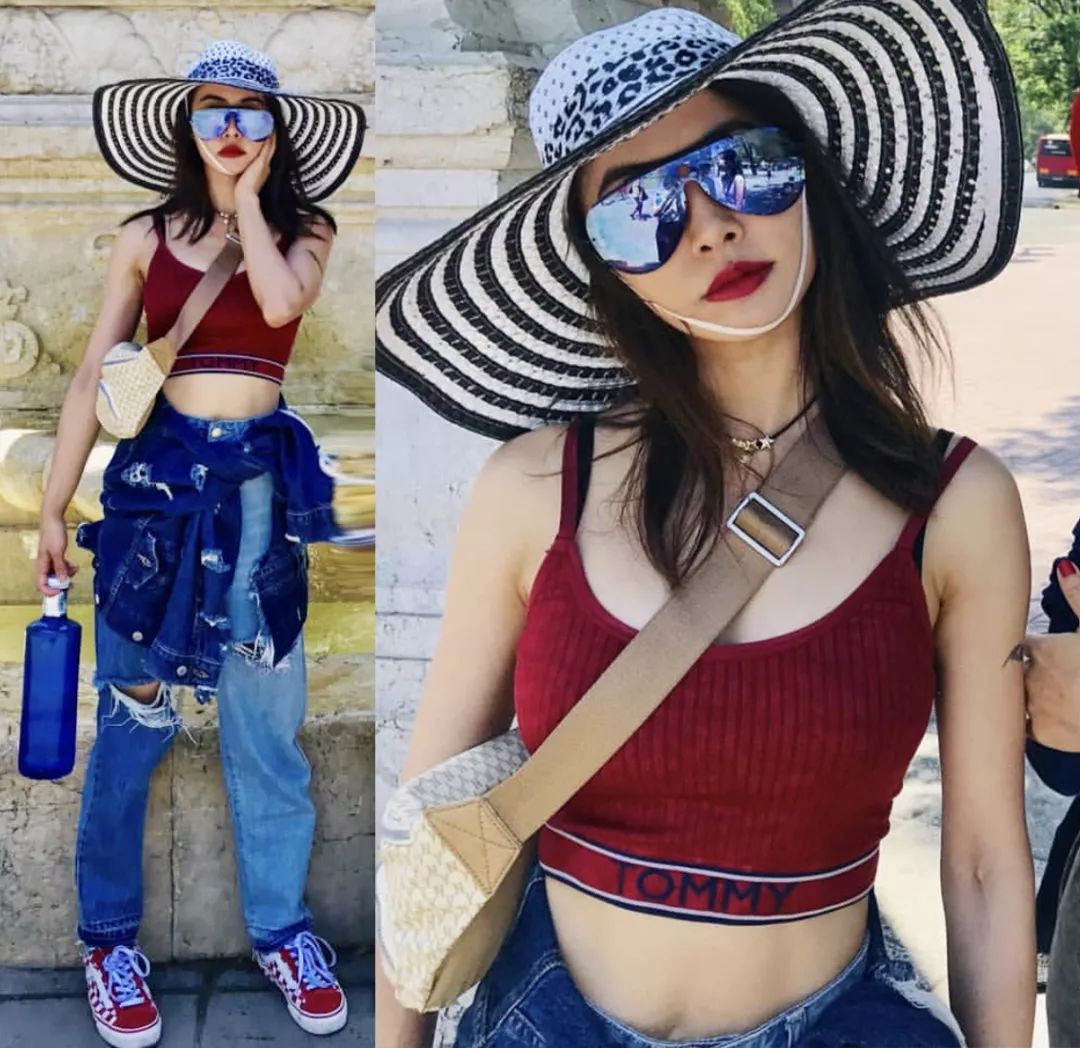 宋茜的衣服为什么这么高,宋茜一身醒目的白色套装