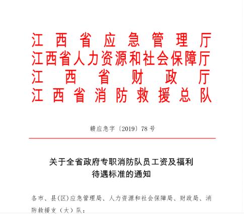 江西省政府专职消防员工资明细表,四川省政府专职消防员工资标准