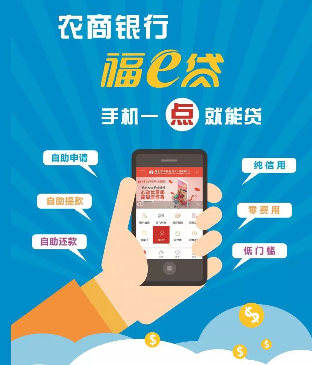 竹溪农商银行福气满满“福E贷”手机一点就能贷
