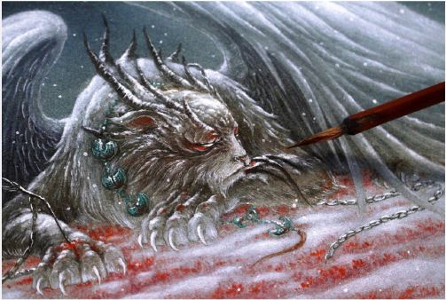 山海经异兽艺术画作,90后画家画山海经