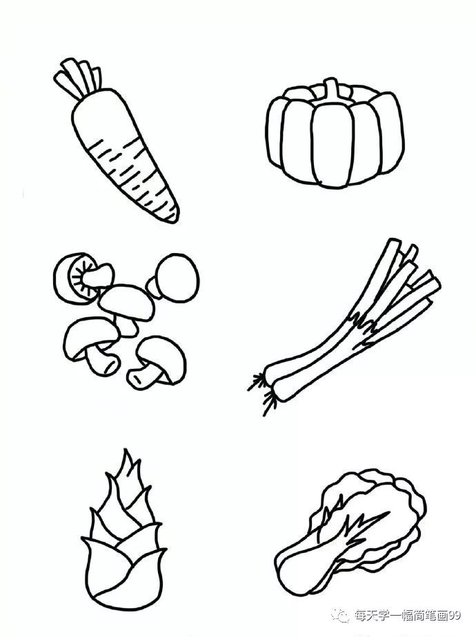 简笔画菜园子各种蔬菜水果图片,儿童简笔画蔬菜和水果
