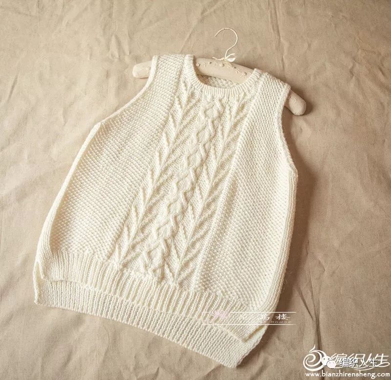 女款棒针宽松背心教程,达西妈妈女士圆领背心编织图解