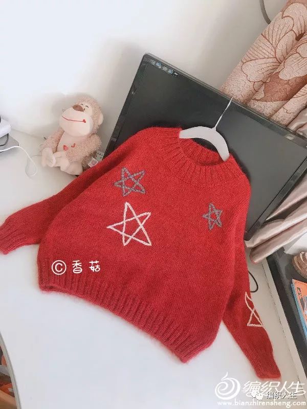 松鼠绒v领儿童毛衣编织完整教程,儿童套头满天星毛衣时尚编织教程