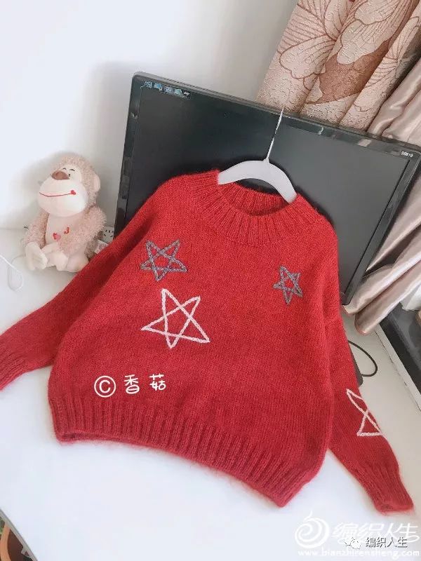 山羊绒女宝毛衣的编织教程,女宝彩虹色套头毛衣编织全过程