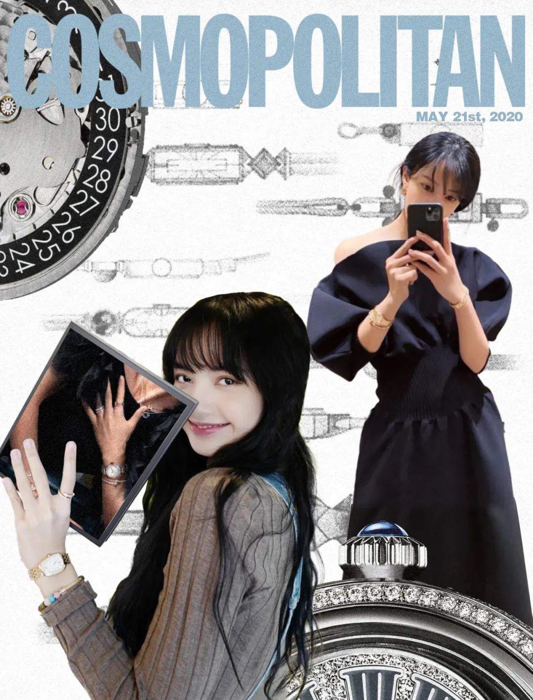 lisarose小金表,lisa同款腕表