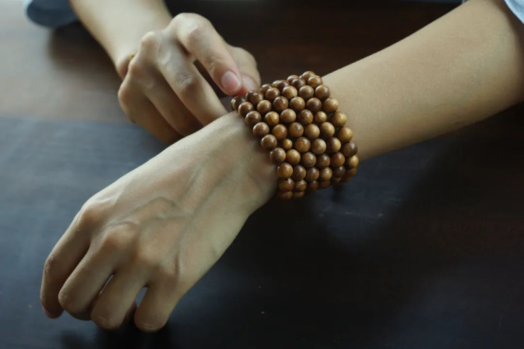 老料天然绿檀木手串,老檀木手串1.0