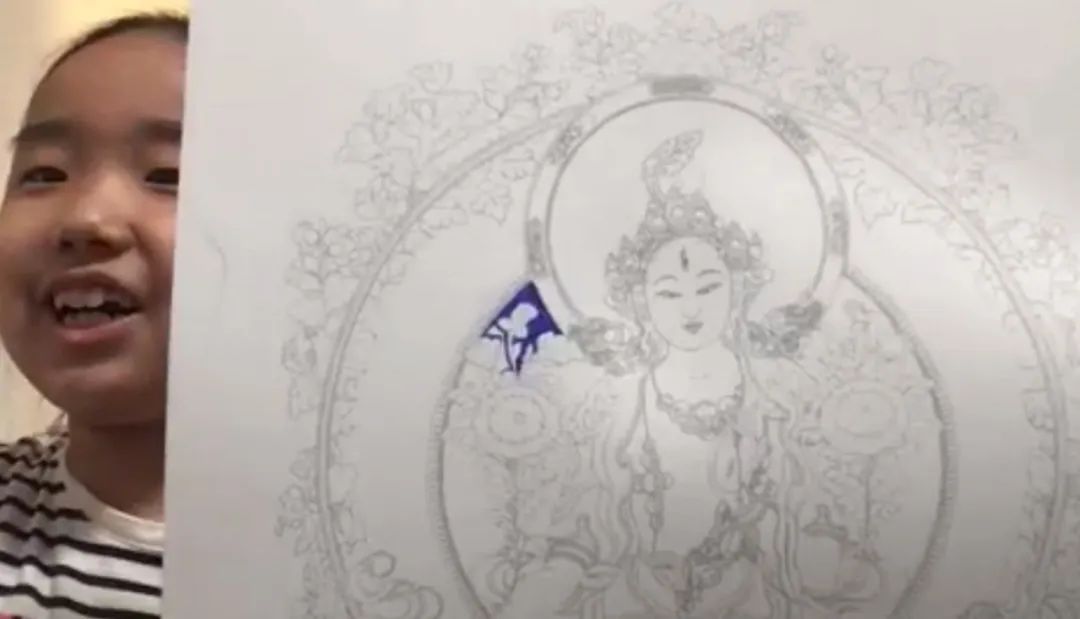 黑金白度母手绘唐卡,手绘白度母唐卡