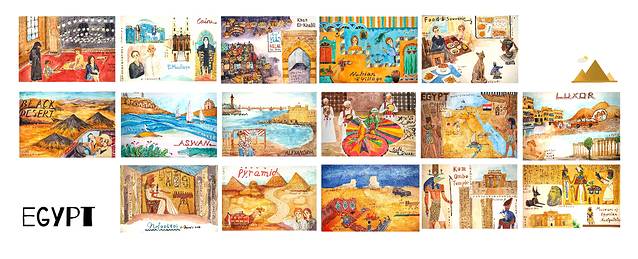 手绘埃及沙与海中的奇迹，我的流浪者之歌