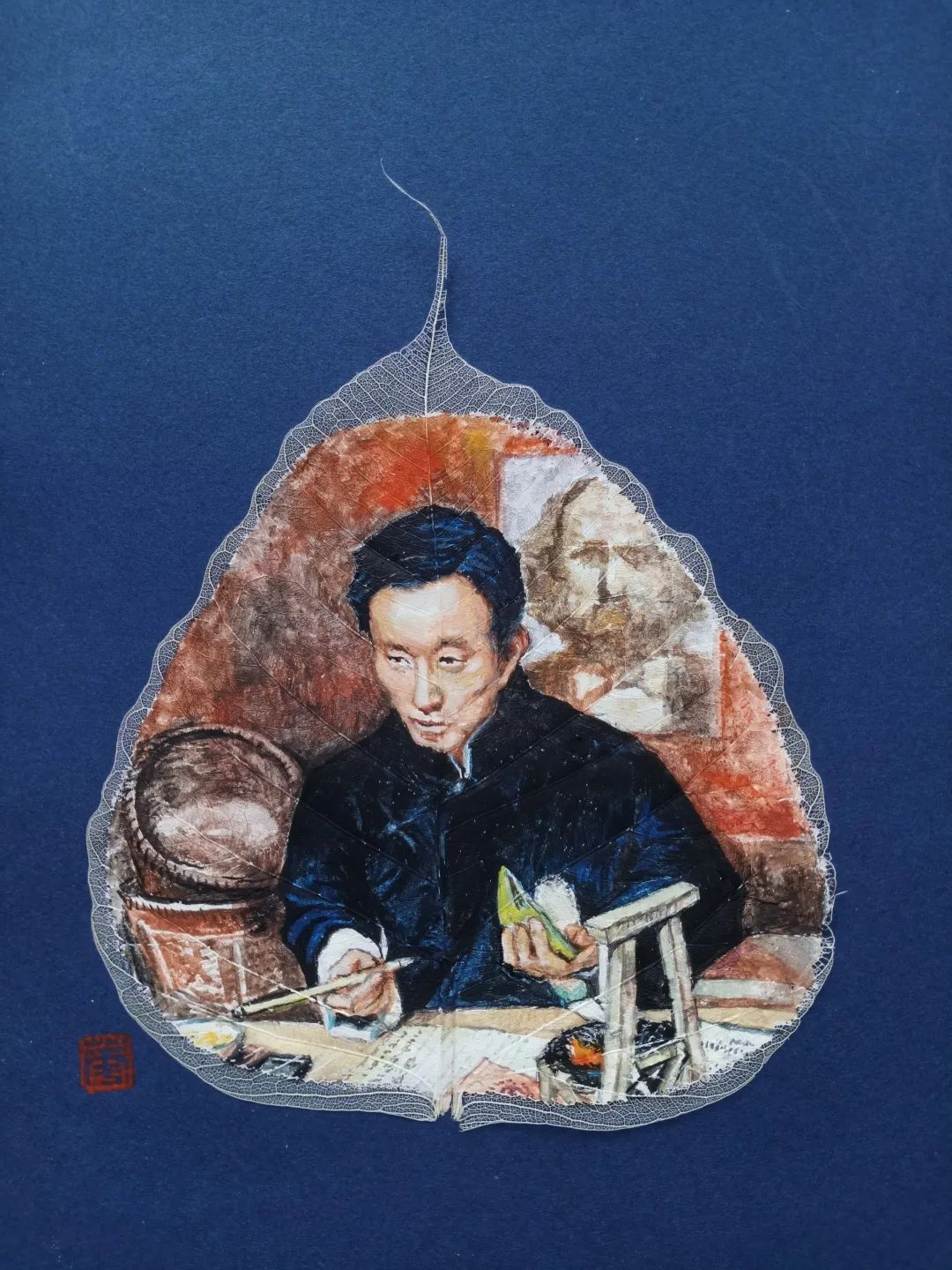 绝了！这个闵行人在薄如蝉翼的叶脉上作画