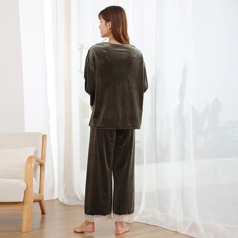 珊瑚绒睡衣冬季可外穿,双面珊瑚绒睡衣睡袍