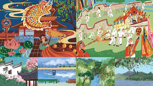 绘画我和春天有个约会,亲子绘画我和春天有个约会