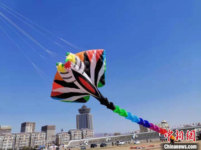 内蒙古大草原放巨型风筝,内蒙古巨型风筝