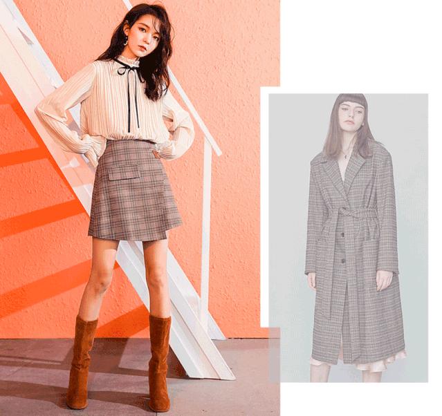 今年流行的简约风穿搭,简约时尚格子衣
