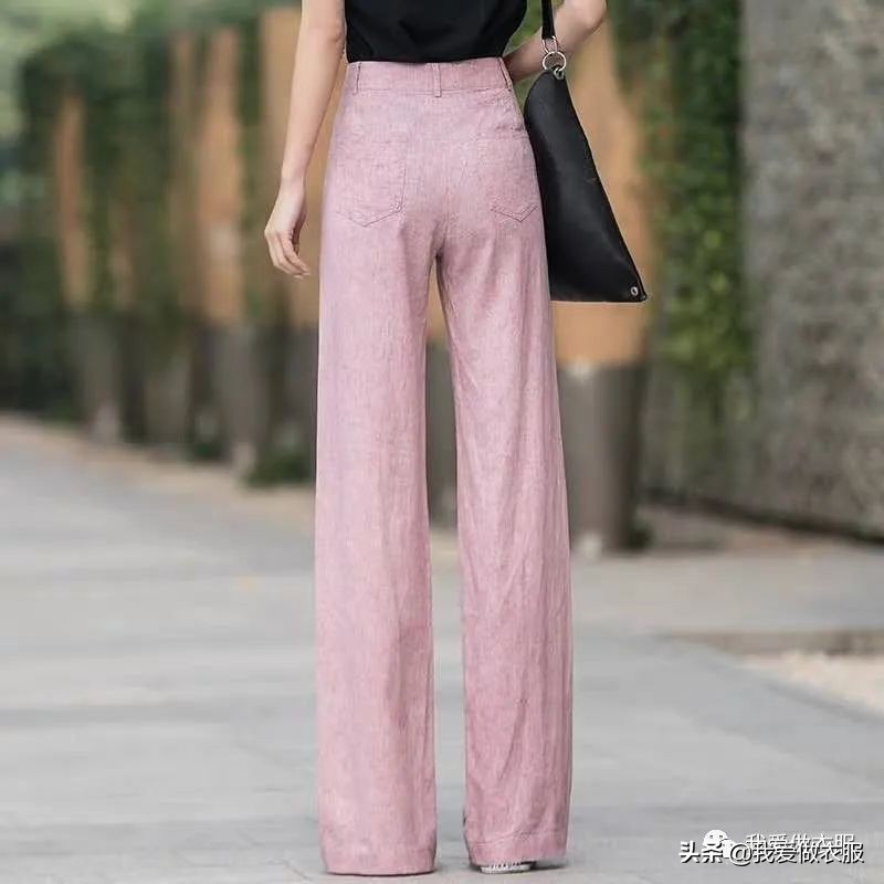 无侧缝阔脚裤的裁剪图,秋冬新款立体裁剪显瘦萝卜裤