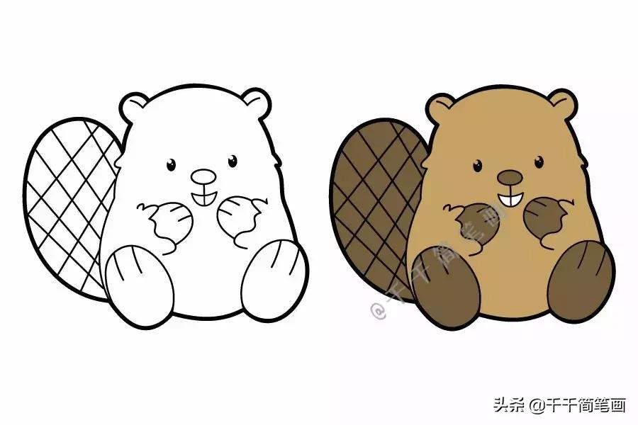 可爱动物简笔画萌萌哒,手帐边框图案简笔画动物