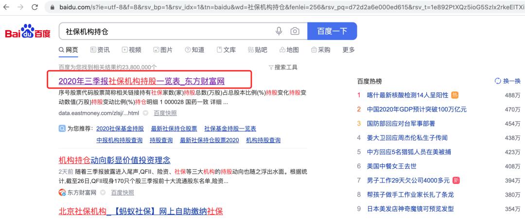 如何查看社保基金最新持仓明细,如何看到社保基金的最新持仓