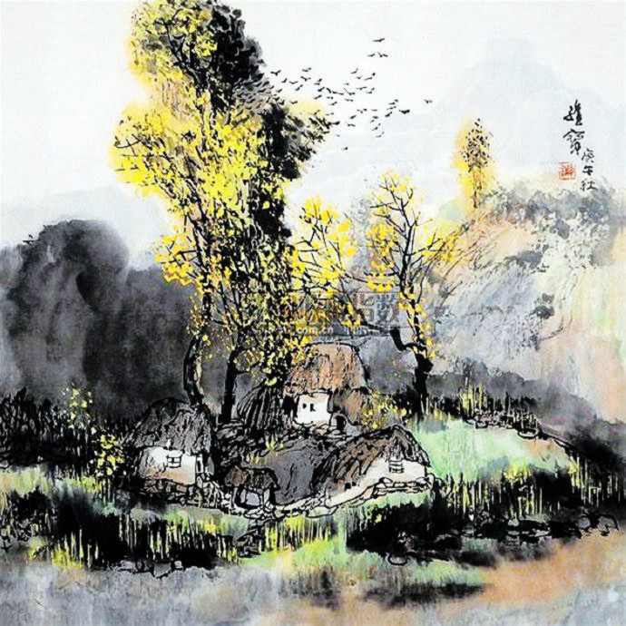 古香古色山水画,岭南风景国画