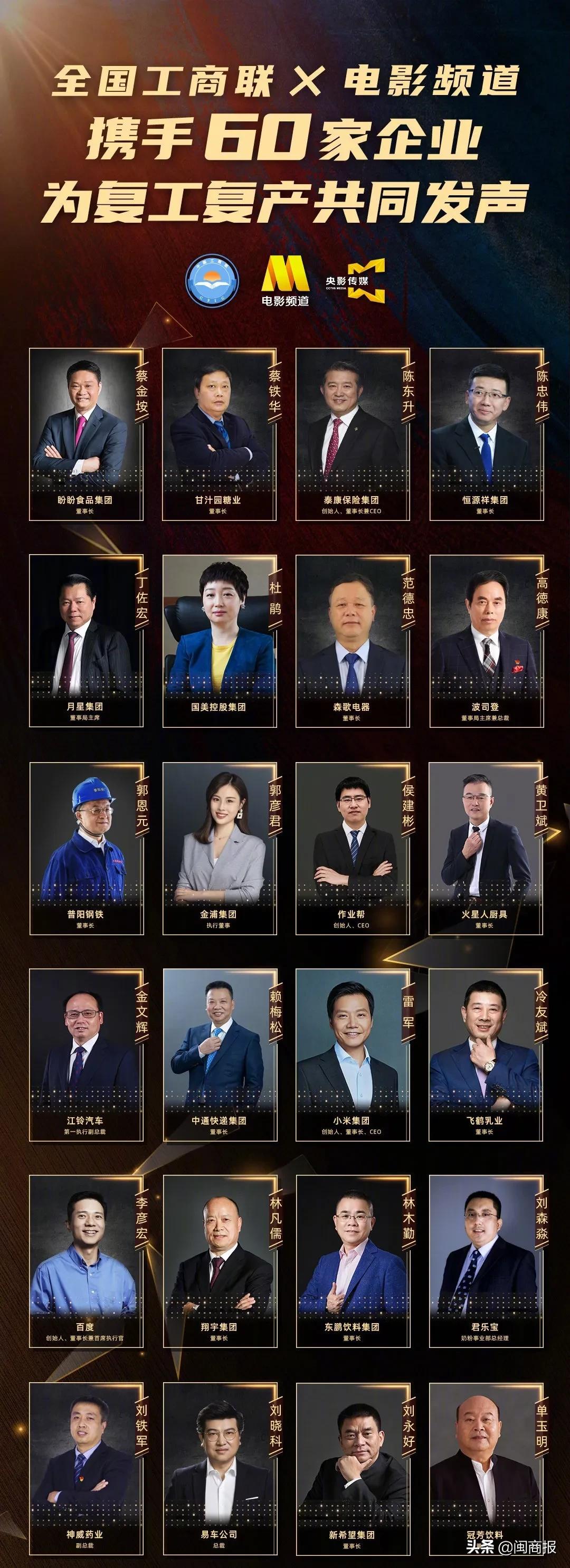 许连捷、周少雄、蔡金垵、吴荣照这四位闽商登上央视，为企业家加油鼓劲