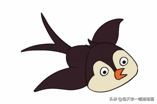 春天树木开花燕子蜜蜂飞来简笔画,简笔画燕子教程幼儿园