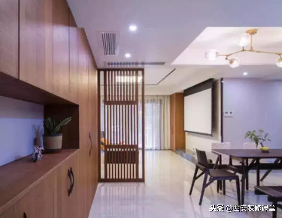 进门餐厅屏风隔断效果图轻奢,进门正对卫生间屏风隔断效果图