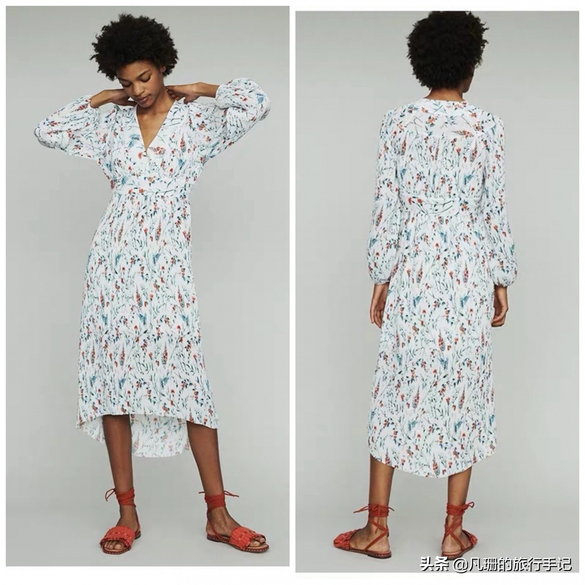 度假风绿色连衣裙,法式桔梗仙女裙​